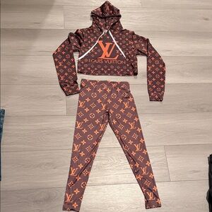 Brown and Orange Logo Tracksuit